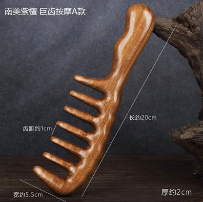Golden Sandalwood Scalp Massager with Five Teeth