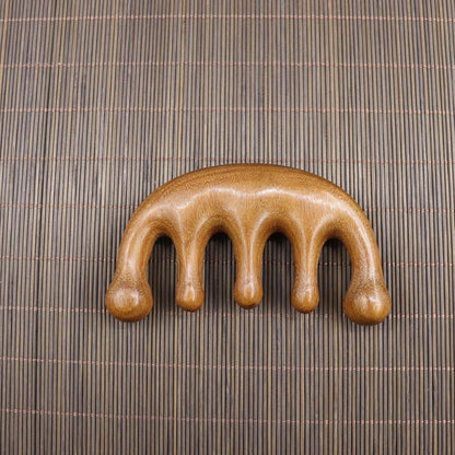 Golden Sandalwood Scalp Massager with Five Teeth