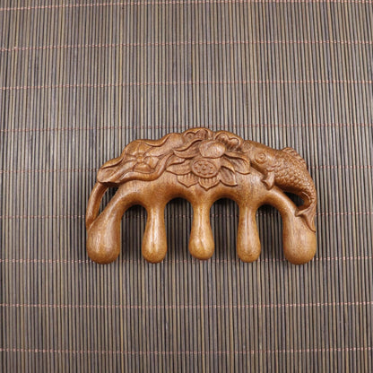 Golden Sandalwood Scalp Massager with Five Teeth